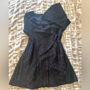 Black lace long sleeve gothic dress